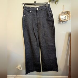 Rollas Studio Flare High Rise Jeans Womens 28 Blue Wide Leg Denim Relax Fit NWT